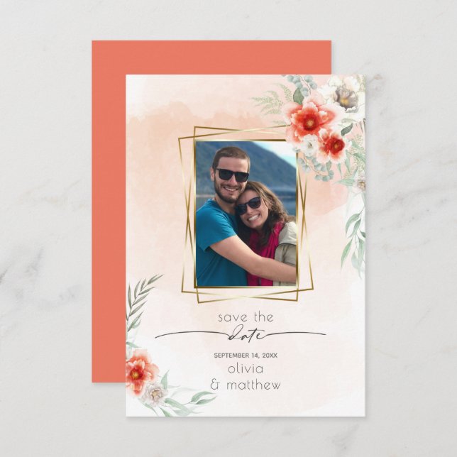 Spara datumfärgen för färgfoto i Ram Inbjudningar (Fram/baksida)