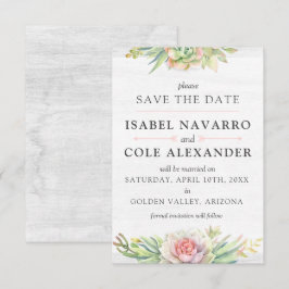 Spara datumfärgen Succult Cactus Card Inbjudningar