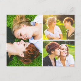 Spara datumfärgen Wildblommor 3-foto Vykort