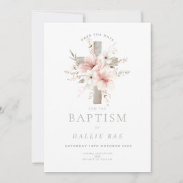 Spara datumformat, Blommigt för Rosa av Elegant Inbjudningar