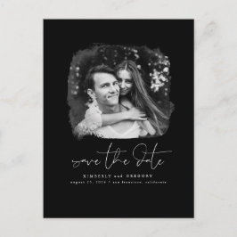 Spara datumfoto Anno med eleganten Modern Minimali Meddelande Vykort