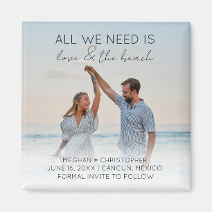 Spara datumfoto för kärlek och persikofärgat magnet