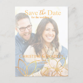 Spara datumfoto för kol & Guld Vykort