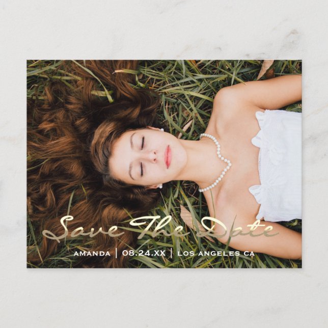 Spara datumfoto-Grått 16:e 15:e Möhippan Vykort (Framsida)