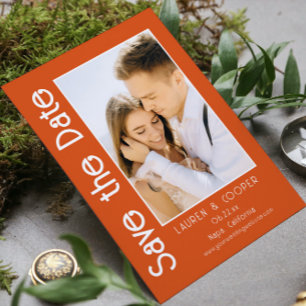 Spara datumfoto-Snyggten Modern enkel Bröllop