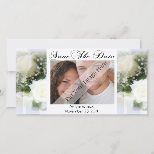 Spara datumfotokortet i Bröllop Bouquet Datumet (Framsida)