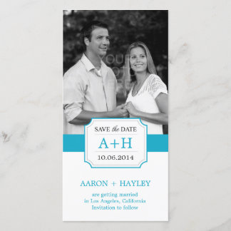 Spara datumfotokortet i Modern band - turkos Spara Datumet