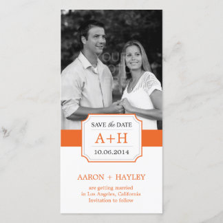 Spara datumfotokortet med modern band - Orange Spara Datumet