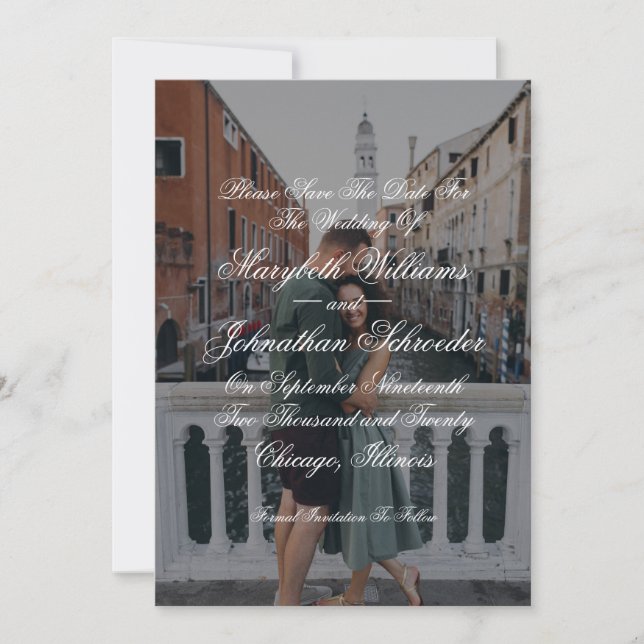 Spara datumfotokortet med redigering och kalligraf spara datumet (Framsida)