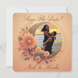 Spara datumfotomeddelande för månblomman inbjudningar