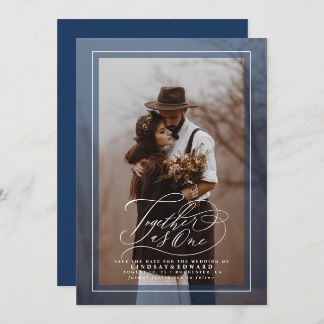 Spara datumfotona tillsammans som en Elegant Spara Datumet (Fram/baksida)