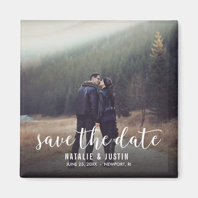 Spara datumfyrkantsmeddelande i fotot i stollig magnet (Framsidan)