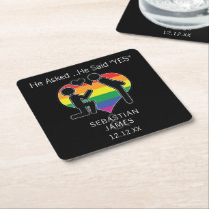 Spara datumgay han sa ja-Personlig Underlägg Papper Kvadrat