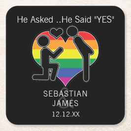 Spara datumgay han sa ja-Personlig Underlägg Papper Kvadrat