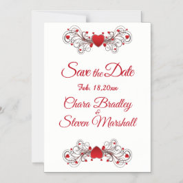 Spara datumhjärtan magnetisk inbjudningskort