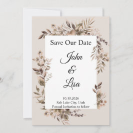 Spara datuminbjudan för blommigt Elegance Inbjudningar