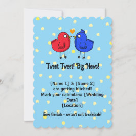 Spara datuminbjudan för Cute Bröllop Love birds Spara Datumet