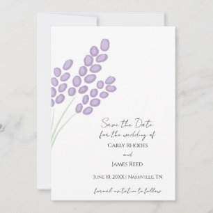 Spara datuminbjudan för enkel Elegant Lavender Datumet