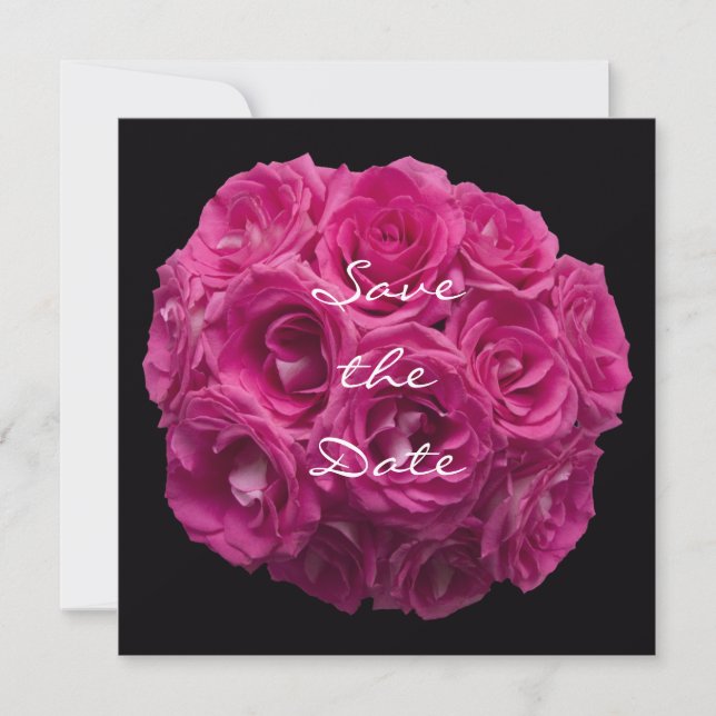 Spara datuminbjudan - Gorgous Rosa ros Datumet (Framsida)