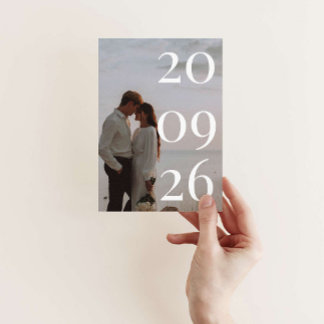 Spara datuminbjudan med foto med minimalistisk inbjudningar