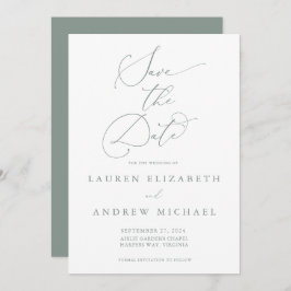 Spara datuminbjudan med minimal Grönt Inbjudningar