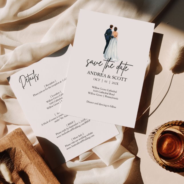 Spara datuminbjudan med några vattenfärger inbjudningar (Skapare uppladdad)