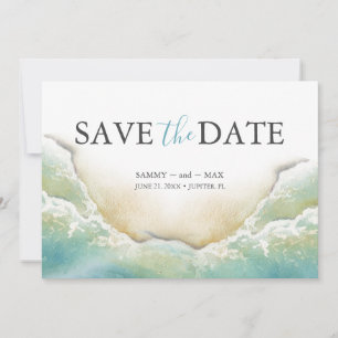 Spara datuminbjudan Watercolor Beach Wedding Datumet