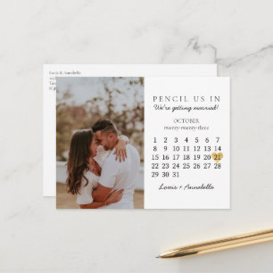 Spara datumkalender Guld Heart oktober 2023 Vykort