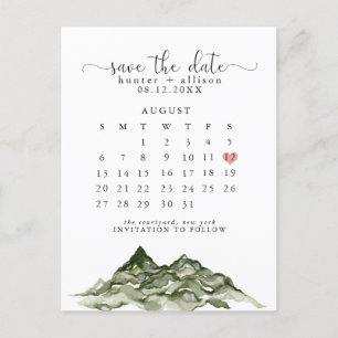 Spara datumkalender i berget vykort