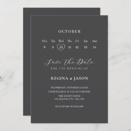 Spara datumkalender med minimalistisk grått spara datumet