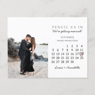 Spara datumkalender Ro Heart november 2023 Vykort