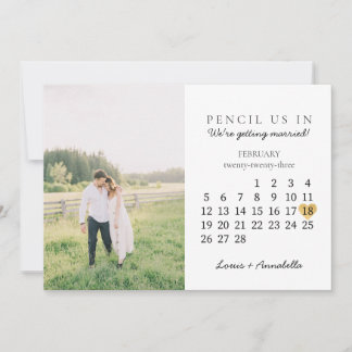 Spara datumkalendern Guld Heart februari 2023 Inbjudningar