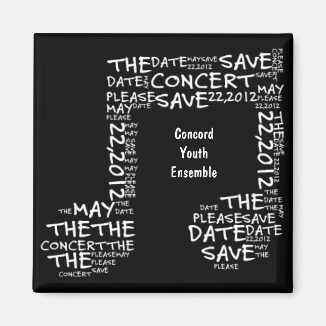 Spara datumkonsert magnet (Framsidan)