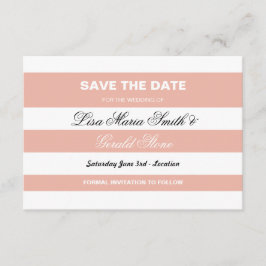 Spara datumkorall och vit Elegant Rand Bröllop Datumet