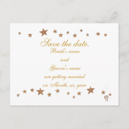 Spara datumkort, guld-stjärnor gräns meddelande vykort