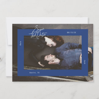 Spara datumkortet fet Ram Inbjudningar