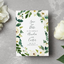 Spara datumkortet för Alabaster Blommigt