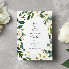 Spara datumkortet för Alabaster Blommigt Datumet