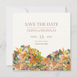 Spara datumkortet för blommigtens vattenfärg datumet