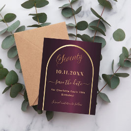 Spara datumkortet för Burgundy guld 70-årsdagen