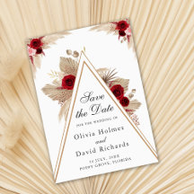 Spara datumkortet för Burgundy Ro och Pampas Grass