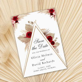 Spara datumkortet för Burgundy Ro och Pampas Grass Datumet