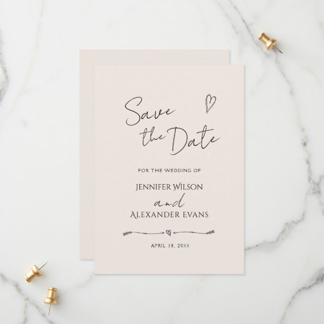 Spara datumkortet för ett bröllop. spara datumet (Fram/Back In Situ)