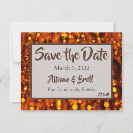 Spara datumkortet för Golden Glitter Ljus Spara Datumet