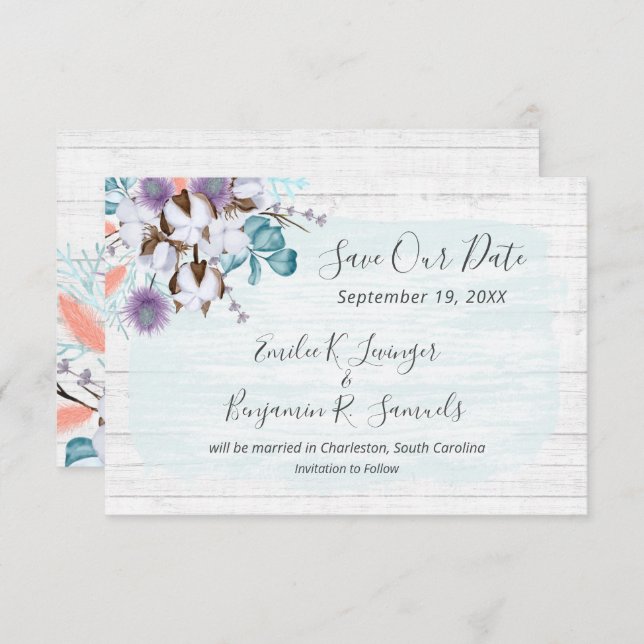 Spara datumkortet för Landsbyggsbröllopet för sydb Inbjudningar (Fram/baksida)