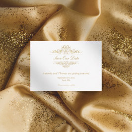 Spara datumkortet för lyxgyllene ram spara datumet