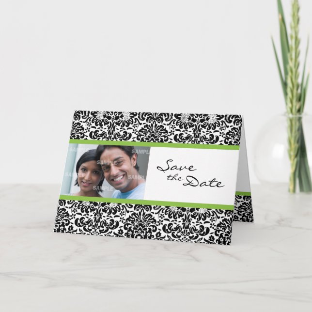 Spara datumkortet för Tapet i Damask Meddelande (Framsida)