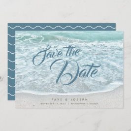 Spara datumkortet för turkos blått hav inbjudningar