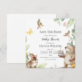 Spara datumkortet för vit fågelskugga i grönten datumet