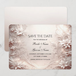 Spara datumkortet för vit ivoriansk Blommigt Datumet